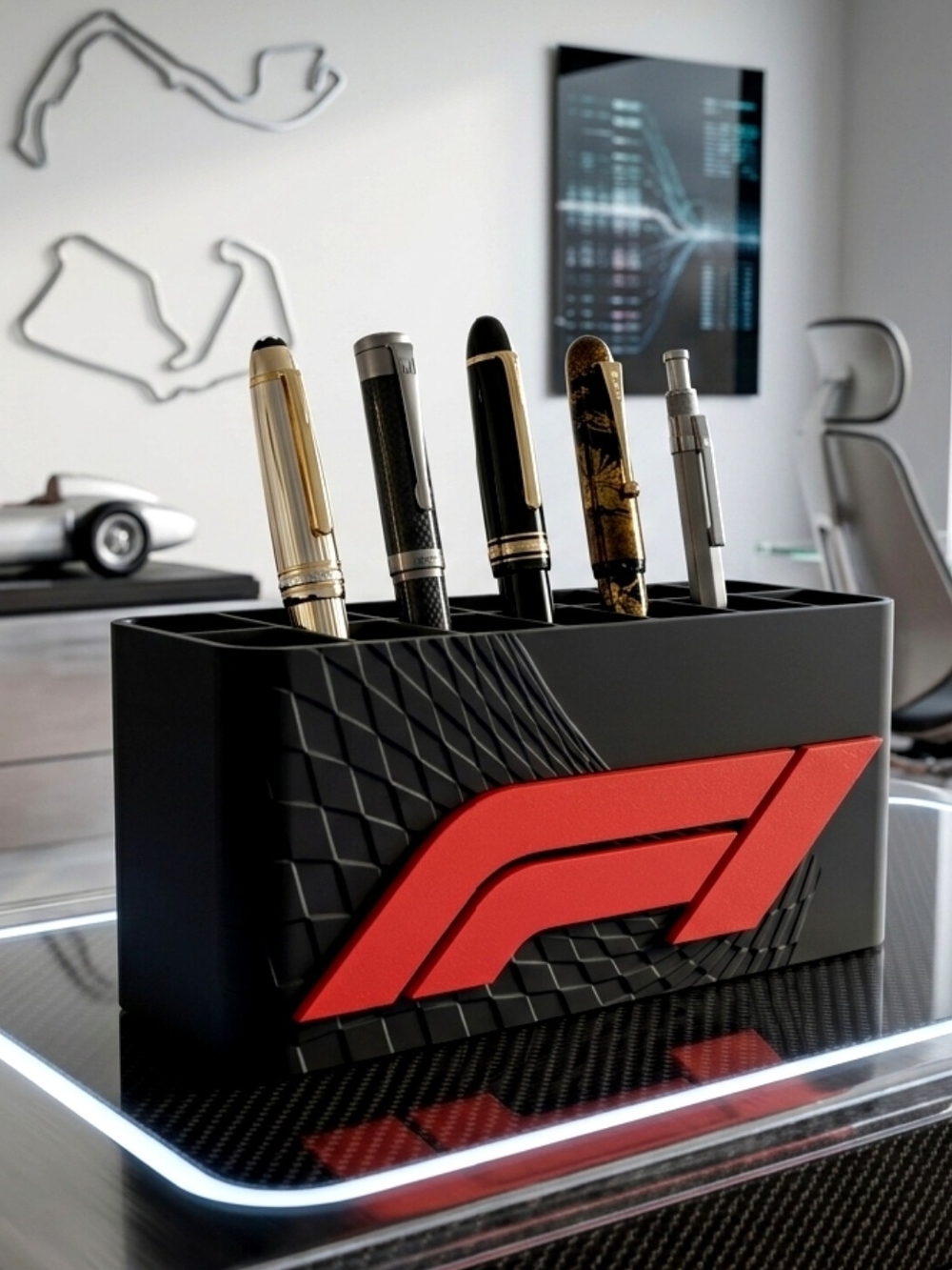Formula 1 Red & Black Pen Organizer